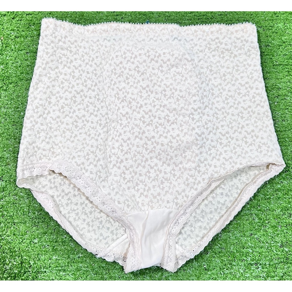 VTG Renette Foundations Girdle Brief Lace Trim SZ LG 29-30 Lined Satin MINT